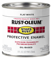 Rust-Oleum Flat White / Half Paint (Pack of 1) / Brush on Paint Interior & Exterior House Paint