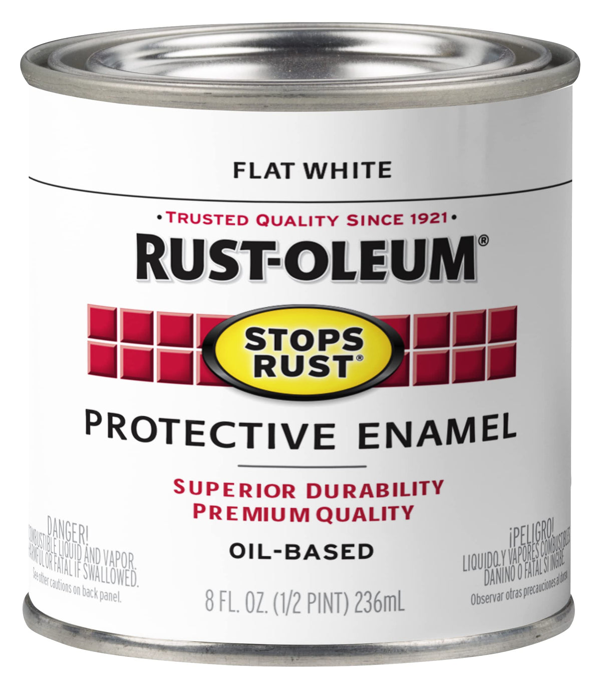 Rust-Oleum Flat White / Half Paint (Pack of 1) / Brush on Paint Interior & Exterior House Paint