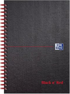 Black n' Red Oxford Ruled Matt Black Wirebound Hardback A5 Notebook, 140 Perforated Pages