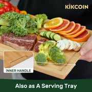 Kikcoin Bamboo Cutting Board, Extra Large 24 x 18 Inch, Natural