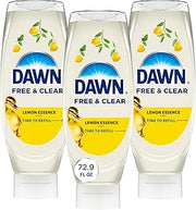 Dawn Free&Clear EZ-Squeeze Dish Soap Dishwashing Liquid Lemon 3*24.3 Fl Oz