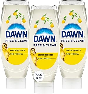 Dawn Free&Clear EZ-Squeeze Dish Soap Dishwashing Liquid Lemon 3*24.3 Fl Oz