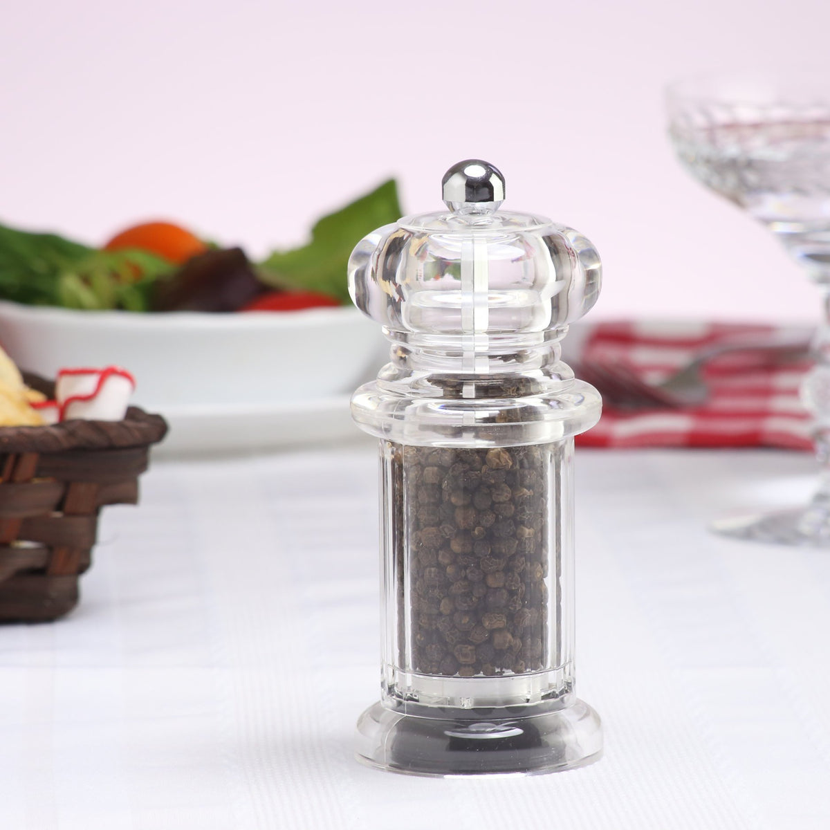 5.5 Inch Citation Pepper Mill by Chef Specialties – 5-Inch x 5-Inch, Acrylic, clear acrylic, Model 1751
