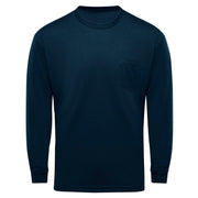 Men's Long-Sleeve Performance Core Pocket Tee by Red Kap – Large, Polycotton, Navy, Model SK2LNV RG L