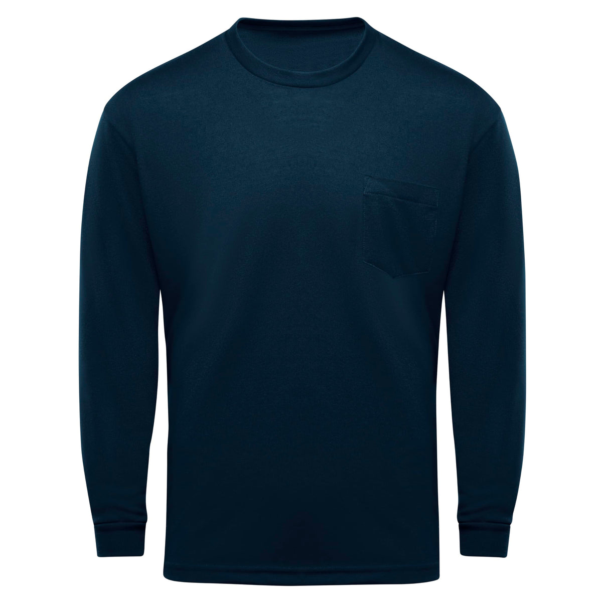 Men's Long-Sleeve Performance Core Pocket Tee by Red Kap – Large, Polycotton, Navy, Model SK2LNV RG L