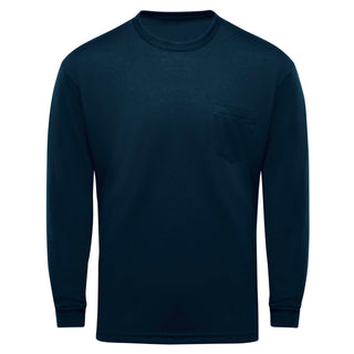 Men's Long-Sleeve Performance Core Pocket Tee by Red Kap – Large, Polycotton, Navy, Model SK2LNV RG L