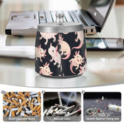 Axolotl Pattern Splash Ashtray with Lid by ALAZA – Stainless Steel, C2999, Model g541061958p1082c1149s2657