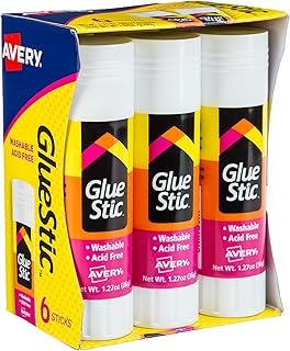 Avery Glue Stic™, White Glue Sticks, Washable, 1.27 oz, 6 Total (98073)