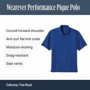 Unisex Wearever Performance Pique Polo True Royal by Port Authority – Large, True Royal