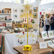 Hohiya Rotating Ornament Tree Display Stand, 24 Inch, Gold
