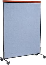Global Industrial 48-1/4"W x 64-1/2"H Mobile Deluxe Office Partition Panel, Blue