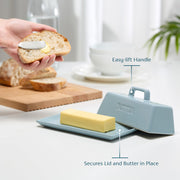KooK Ceramic Butter Keeper with Cover, Regular, Casper Blue
