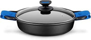 Braisogona Monix Solid+ Cast Aluminium Non-Stick Low Casserole with Glass Lid, 36 cm
