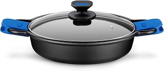 Braisogona Monix Solid+ Cast Aluminium Non-Stick Low Casserole with Glass Lid, 36 cm