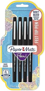 Paper Mate Flair Felt Tip Pens, Medium Point (0.7mm), Black