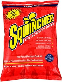 Sqwincher Electrolyte Powder, Fruit Punch Mix, 47.66 oz Packet, 16 Pack | Replenishes electrolytes with fast hydration; low sodium, just add water, each packet makes 2.5 gallons for easy hydration