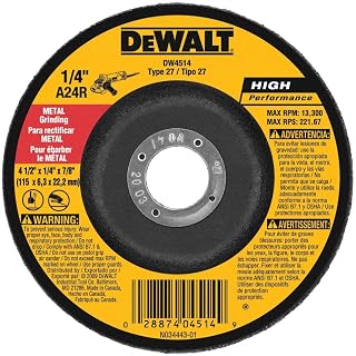 DEWALT DW4514 1/4" Thick Grinding Wheel with 4-1/2" Diameter and 7/8" Arbor