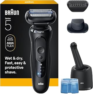 Braun Electric Razor for Men Series 5, Beard Shaver, Electric Shaver, Precision Trimmer, 4-in-1 Clean & Charge Center, S5 5160cc