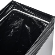 Indoor Wall Mount Trash Can by Global Industrial – 6"L x 14"W x 18"H, 6.4 gallons, Stainless Steel, Satin, Model 641437SS