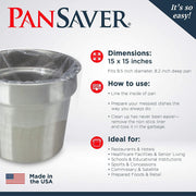 Disposable Pan Liners Fits 6 Qt. or 7 Qt. Steam Table Round Insets by PanSaver – Large, 7.0 quarts, Nylon Resin, Clear, Model 42011