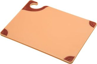 San Jamar Saf-T-Grip Plastic Cutting Board with Safety Hook, 9" x 12" x 0.375", Brown, (Pack of 6)
