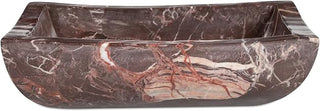 Piero Bowl, Red Cherry Marble, Grand-Scale Basin, Solid Stone Carve, Transitional Form, Deep Red