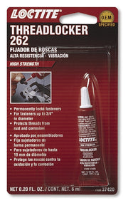 12/Pack Threadlocker 262 - High Strength Red by Loctite – Red, Pack of 12, Model 37420