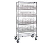 QUANTUM STORAGE SYSTEMS Chrome / 80" H x 36" W x 24" D / Chrome Wire 5B 2S & LH IM DV CC Storage Racks