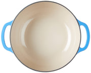 Enameled Cast Iron Covered Casserole by Lodge – 3.6 quarts, Cast Iron, Caribbean Blue, Pack of 2