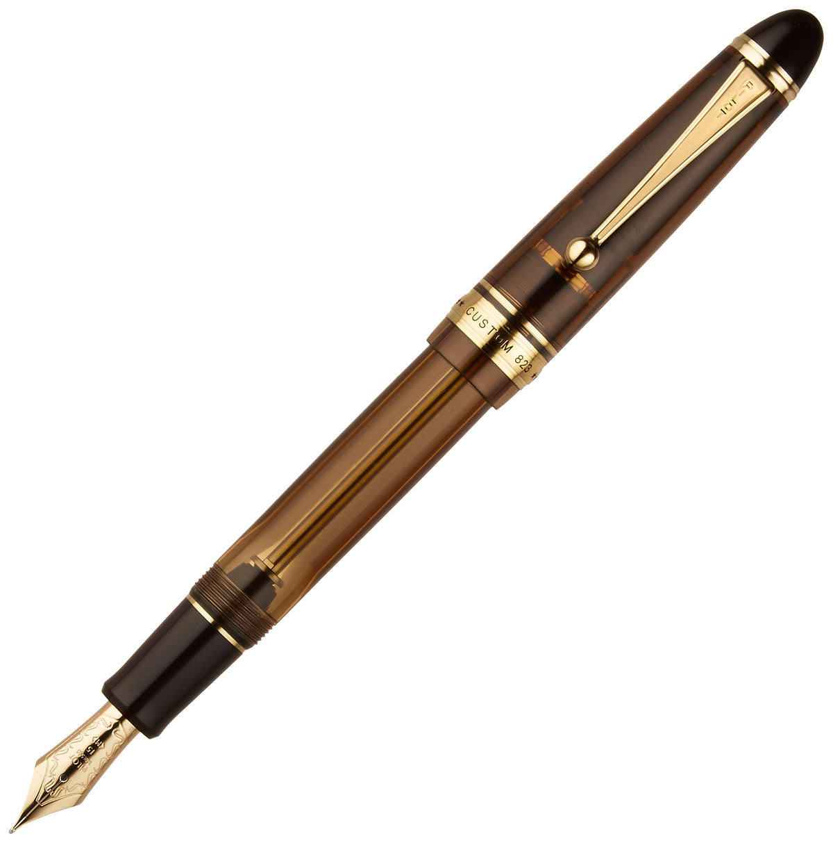 "CUSTOM 823 - Plunger Type/Transparent Brown (nib : Medium) by PILOT – 1 Count (Pack of 1), Brown, Model ﾊｲFKK3MRPBNM
