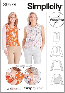 Simplicity SS9579R5 Misses' Adaptive Top Sewing Pattern Packet, Design Code S9579, Sizes 14-16-18-20-22