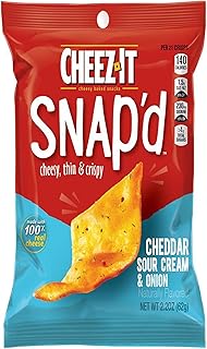 Sunshine Cheez-It Snap'd Crackers, Cheddar Sour Cream And Onion, 2.2 Oz Pouch, 6/pack