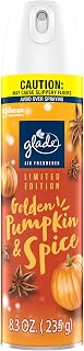 Glade Air Freshener Room Spray, Golden Pumpkin & Spice Scent, Odor Fighting to Deliver Long Lasting Freshness, 8.3 Oz, 6 Count