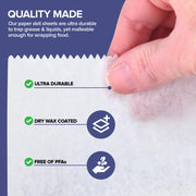 500 Count Pre-Cut Deli Wax Sheets by Stock Your Home – 6", Pack of 500