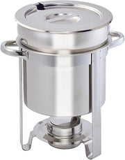 Winco 207 Stainless Steel Soup Warmer, 7-Quart, Medium | Adjustable heat settings, Stainless steel construction, Hinged lid for easy service, Foodservice