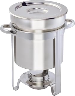 Winco 207 Stainless Steel Soup Warmer, 7-Quart, Medium | Adjustable heat settings, Stainless steel construction, Hinged lid for easy service, Foodservice