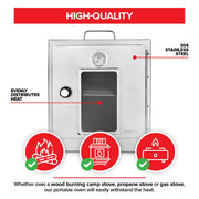 Portable Camping Oven by Modern Innovations – 10.25 x 10.25 x 10.75 inches, 16900.0 cubic_centimeters, Stainless Steel