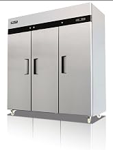 Migali C-3F-HC Three Door Reach-In Freezer, 72 cu/ft, Stainless Steel Interior and Exterior, Auto Defrost, Digital Temperature Display, Door Locks
