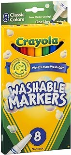 Crayola 8 Nontoxic Classic Colors Fine Line Washable Markers 8 pk (Pack of 6)