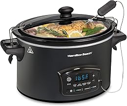 Hamilton Beach Defrost & Go Programmable Slow Cooker, Temperature Probe, 6 Quart Capacity, R33962 (Renewed)