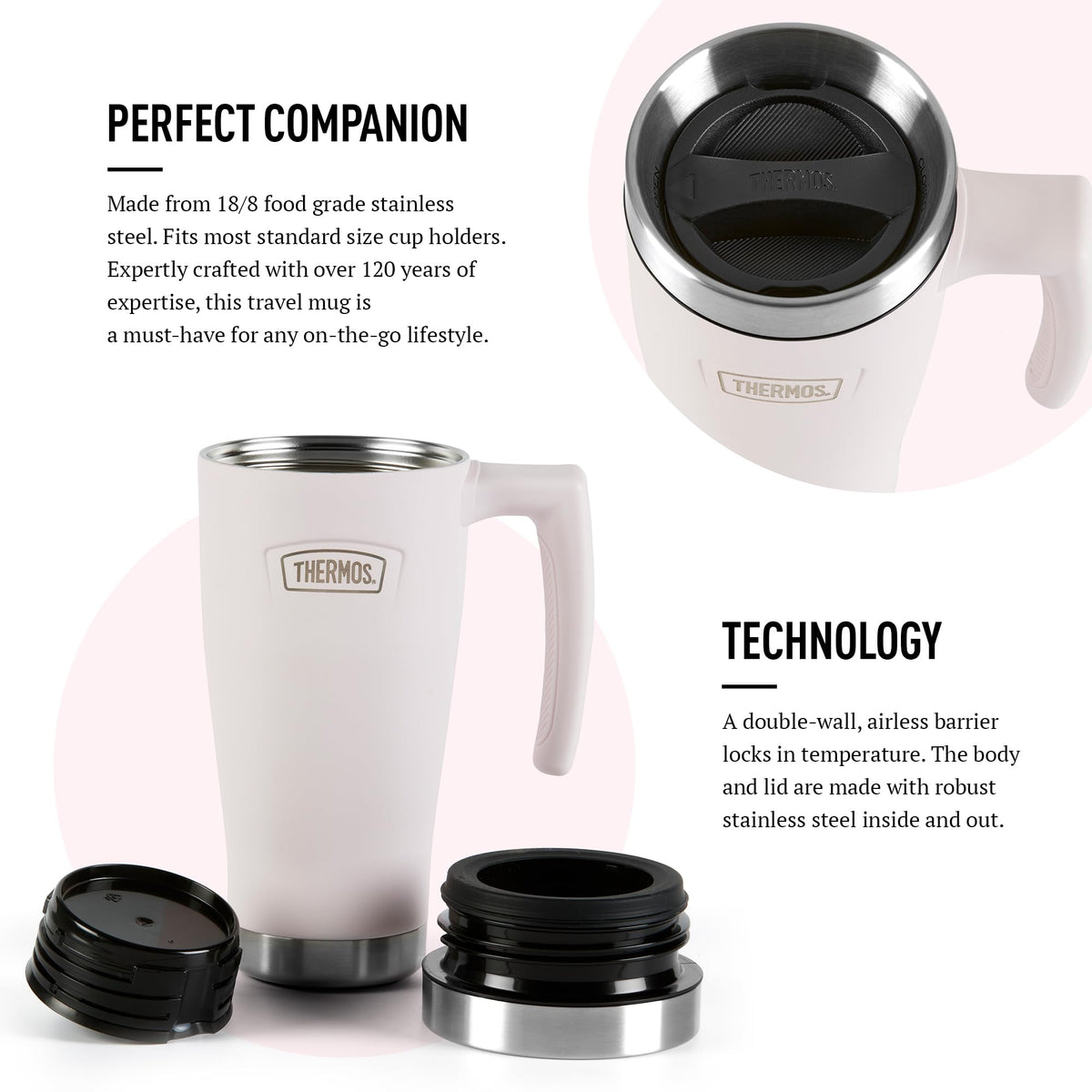 THERMOS Peony Pink / 15.9 Ounces / Modern Cups & Mugs