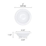 Color white melamine dinnerware collection 6 inch salad bowl - 8 oz by Thunder Group – 8.0 ounces, Melamine, White, Model CR5608W