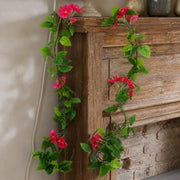 Artificial Flower Garland Vine Decor by APLVFFZH – fabric, Rose Red, Pack of 2, Model 3000412193830078025835