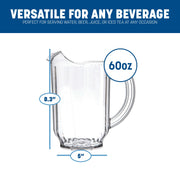 Carlisle FoodService Products Clear / 60 Ounces / Polycarbonate Jugs