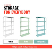 AR Deco Bookshelf Collection, Height 68 in, Width 35.4 in, Depth 12 in, Model# Easy White by AR Shelving – 68" H x 35.4" L x 12" W, Alloy Steel, White, Pack of 6, Model RIVET 39/20