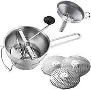 Lotte® & GEFU Versare Kitchen Utensil Set Manual Stainless Steel Mill with 3 Perforated Discs