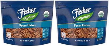 Fisher Organic Pecans Halves, 16 oz, Pack of 2, Raw Pecans