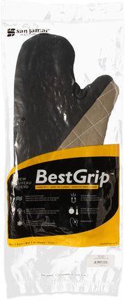 San Jamar Conventional Style / 15" Length / Tan Oven Mitts