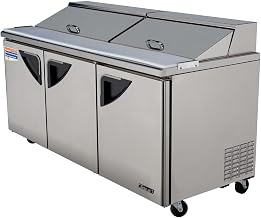 Turbo Air 3-Door Refrigerated Sandwich Top Unit w/ 18 Pan Opening