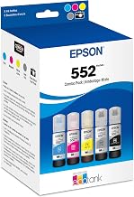Epson 552 EcoTank Ink Ultra-high Capacity Bottle Five Color Combo Pack (T552920-S) Works with ET-8500, 8550